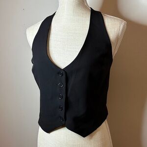wild fable Black Halter Button-Up Vest